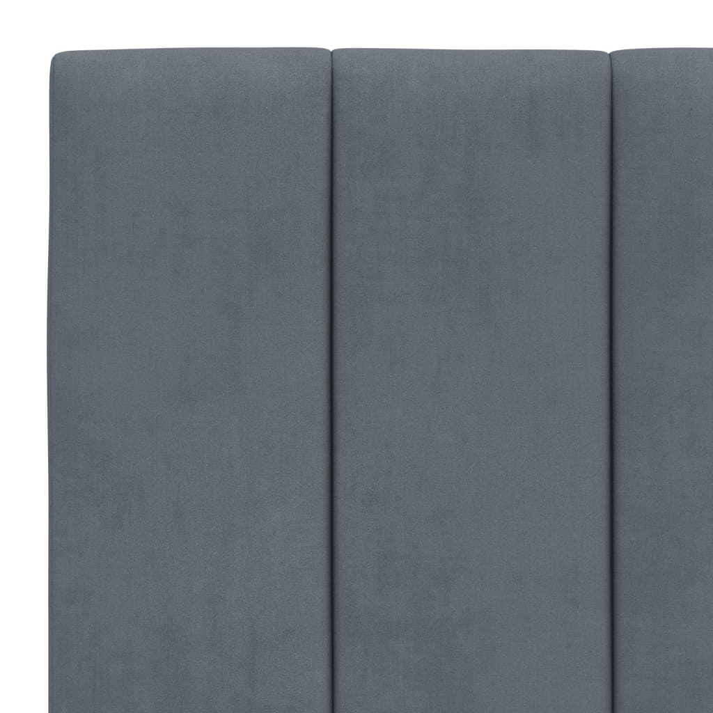 Bettgestell mit LED ohne Matratze "Hanko" Dunkelgrau 90x190 cm Samt