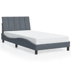 Bettgestell mit LED ohne Matratze "Hanko" Dunkelgrau 100x200 cm Samt