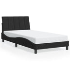Bettgestell mit LED ohne Matratze "Hanko" Schwarz 100x200 cm Samt