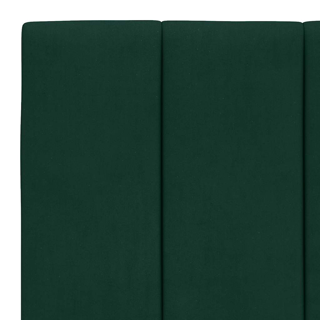 Bettgestell mit LED ohne Matratze "Hanko" Dunkelgrün 100x200 cm Samt
