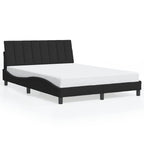 Bettgestell mit LED ohne Matratze "Hanko" Schwarz 120x200 cm Samt