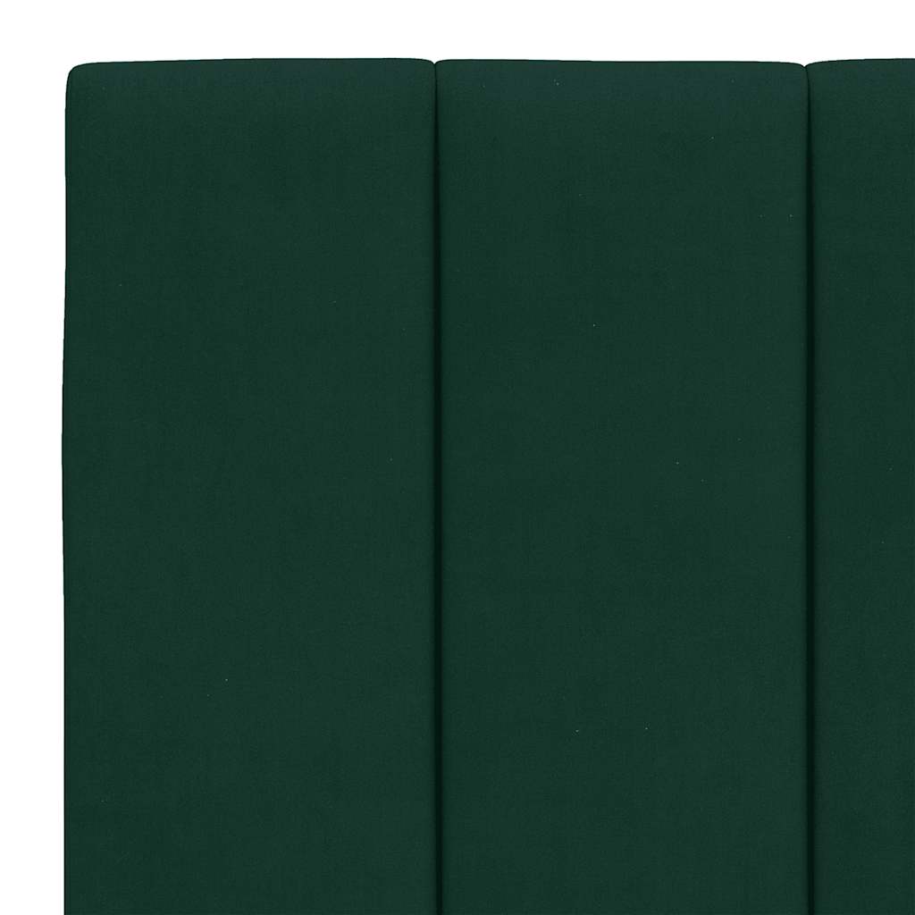 Bettgestell mit LED ohne Matratze "Hanko" Dunkelgrün 120x200 cm Samt