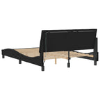Bettgestell mit LED ohne Matratze "Hanko" Schwarz 140x190 cm Samt