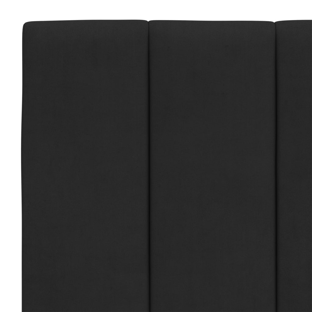 Bettgestell mit LED ohne Matratze "Hanko" Schwarz 140x190 cm Samt