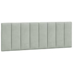 Bettgestell mit LED ohne Matratze "Hanko" Hellgrau 140x200 cm Samt