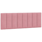 Bettgestell mit LED ohne Matratze "Hanko" Rosa 140x200 cm Samt