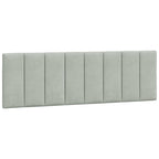 Bettgestell mit LED ohne Matratze "Hanko" Hellgrau 160x200 cm Samt