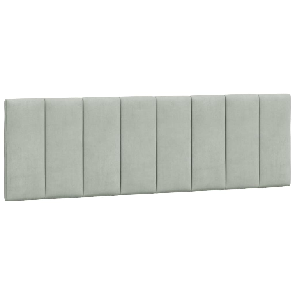 Bettgestell mit LED ohne Matratze "Hanko" Hellgrau 160x200 cm Samt