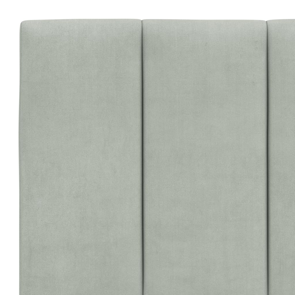 Bettgestell mit LED ohne Matratze "Hanko" Hellgrau 160x200 cm Samt