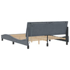 Bettgestell mit LED ohne Matratze "Hanko" Dunkelgrau 160x200 cm Samt