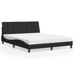 Bettgestell mit LED ohne Matratze "Hanko" Schwarz 160x200 cm Samt