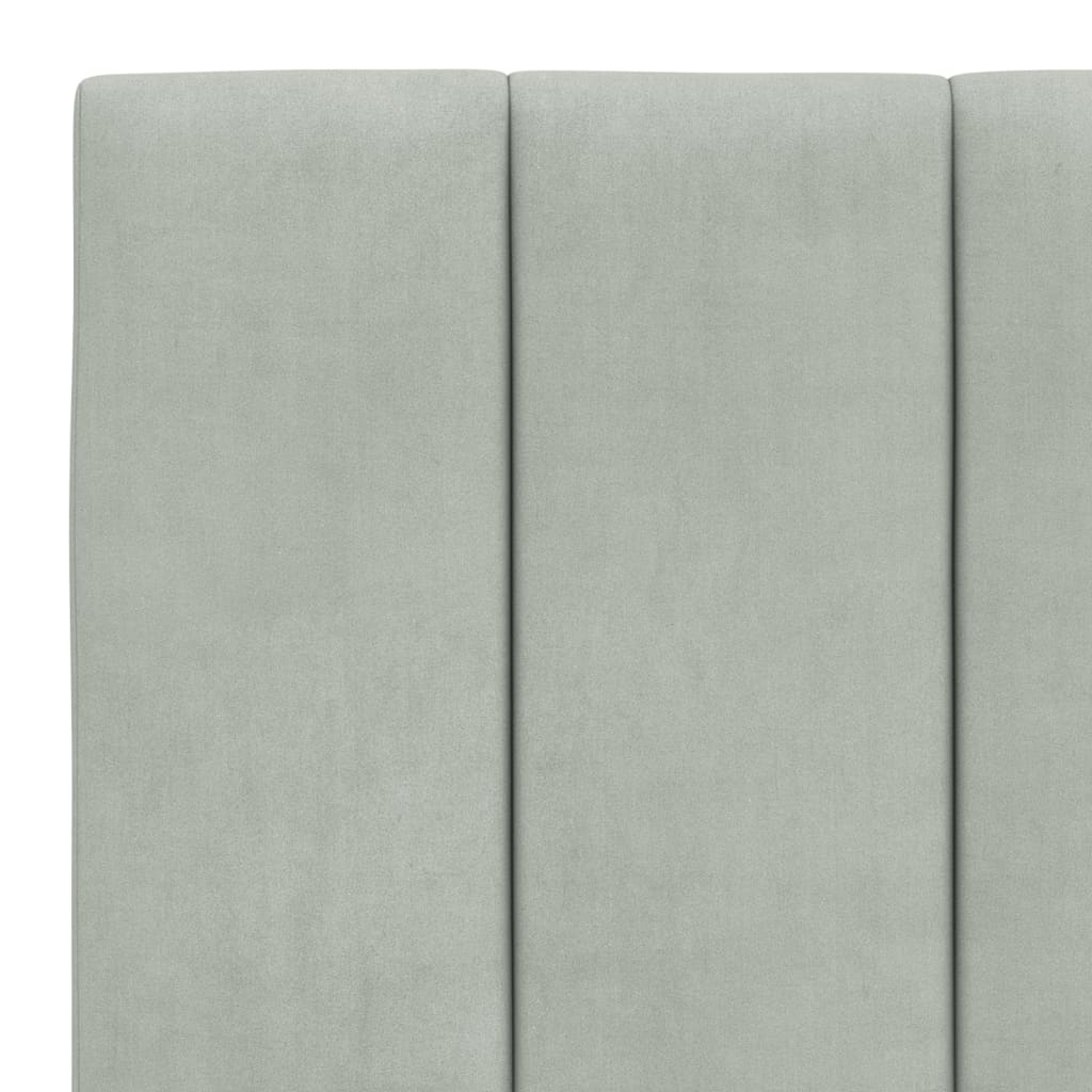 Bettgestell mit LED ohne Matratze "Hanko" Hellgrau 180x200 cm Samt
