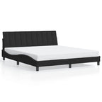 Bettgestell mit LED ohne Matratze "Hanko" Schwarz 180x200 cm Samt