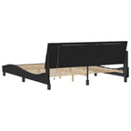 Bettgestell mit LED ohne Matratze "Hanko" Schwarz 180x200 cm Samt