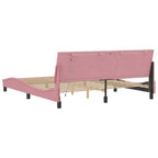 Bettgestell mit LED ohne Matratze "Hanko" Rosa 180x200 cm Samt