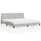 Bettgestell mit LED ohne Matratze "Hanko" Hellgrau 200x200 cm Samt
