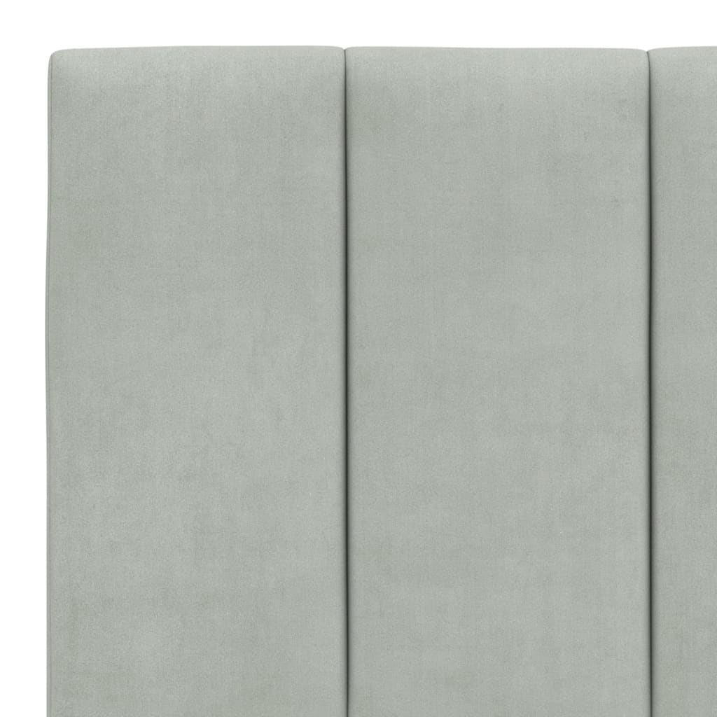 Bettgestell mit LED ohne Matratze "Hanko" Hellgrau 200x200 cm Samt
