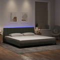 Bettgestell mit LED ohne Matratze "Hanko" Hellgrau 200x200 cm Samt