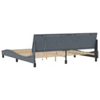Bettgestell mit LED ohne Matratze "Hanko" Dunkelgrau 200x200 cm Samt