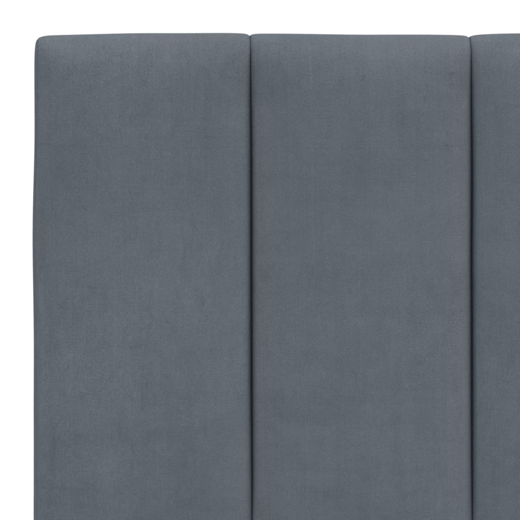 Bettgestell mit LED ohne Matratze "Hanko" Dunkelgrau 200x200 cm Samt