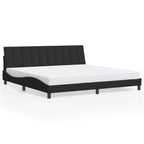 Bettgestell mit LED ohne Matratze "Hanko" Schwarz 200x200 cm Samt