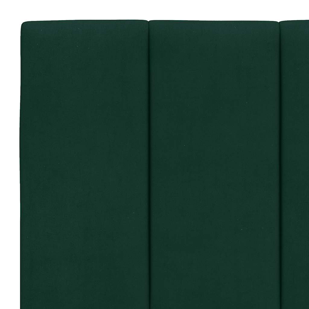 Bettgestell mit LED ohne Matratze "Hanko" Dunkelgrün 200x200 cm Samt