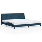 Bettgestell mit LED ohne Matratze "Hanko" Blau 200x200 cm Samt