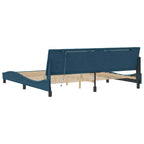 Bettgestell mit LED ohne Matratze "Hanko" Blau 200x200 cm Samt