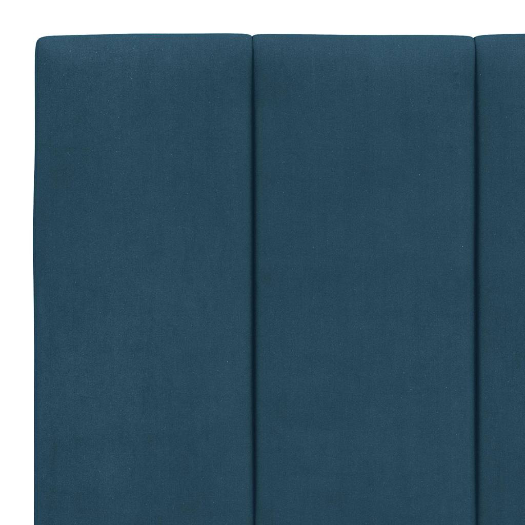 Bettgestell mit LED ohne Matratze "Hanko" Blau 200x200 cm Samt