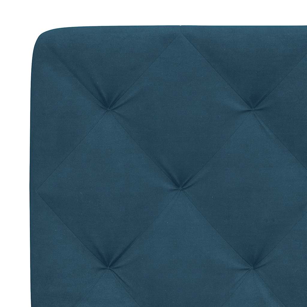 Bettgestell mit LED ohne Matratze Blau 80x200 cm Samt