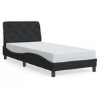 Bettgestell mit LED ohne Matratze Schwarz 90x190 cm Samt