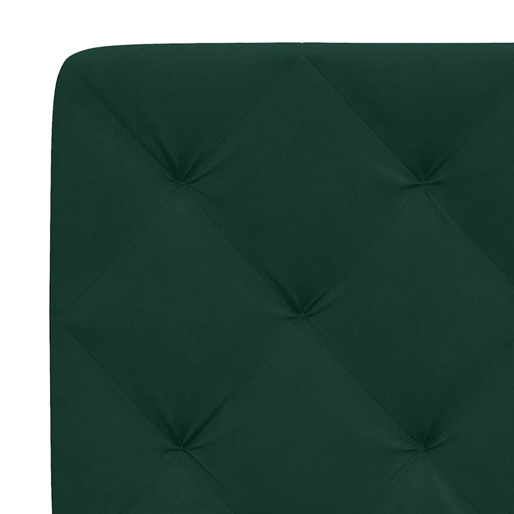 Bettgestell mit LED ohne Matratze Dunkelgrün 90x190 cm Samt