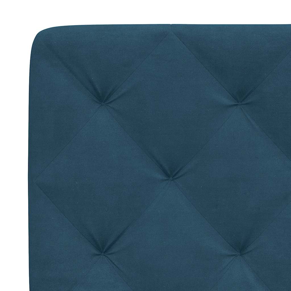 Bettgestell mit LED ohne Matratze Blau 90x190 cm Samt