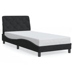 Bettgestell mit LED ohne Matratze Schwarz 90x200 cm Samt