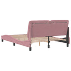 Bettgestell mit LED ohne Matratze Rosa 120x200 cm Samt