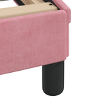 Bettgestell mit LED ohne Matratze Rosa 140x190 cm Samt