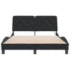 Bettgestell mit LED ohne Matratze Schwarz 140x200 cm Samt