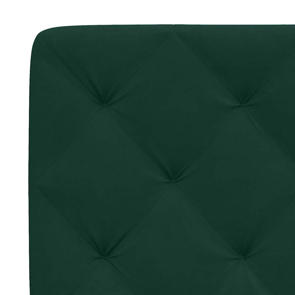 Bettgestell mit LED ohne Matratze Dunkelgrün 140x200 cm Samt