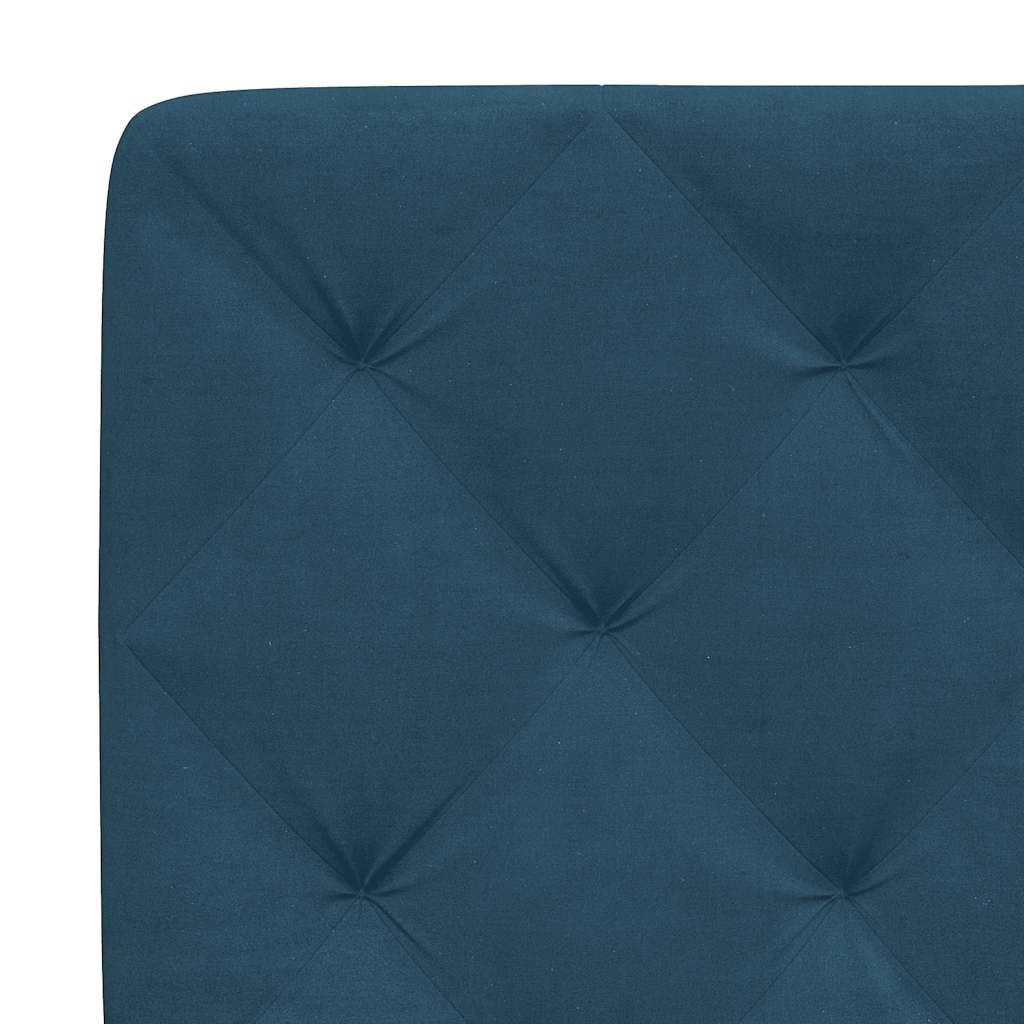 Bettgestell mit LED ohne Matratze Blau 140x200 cm Samt