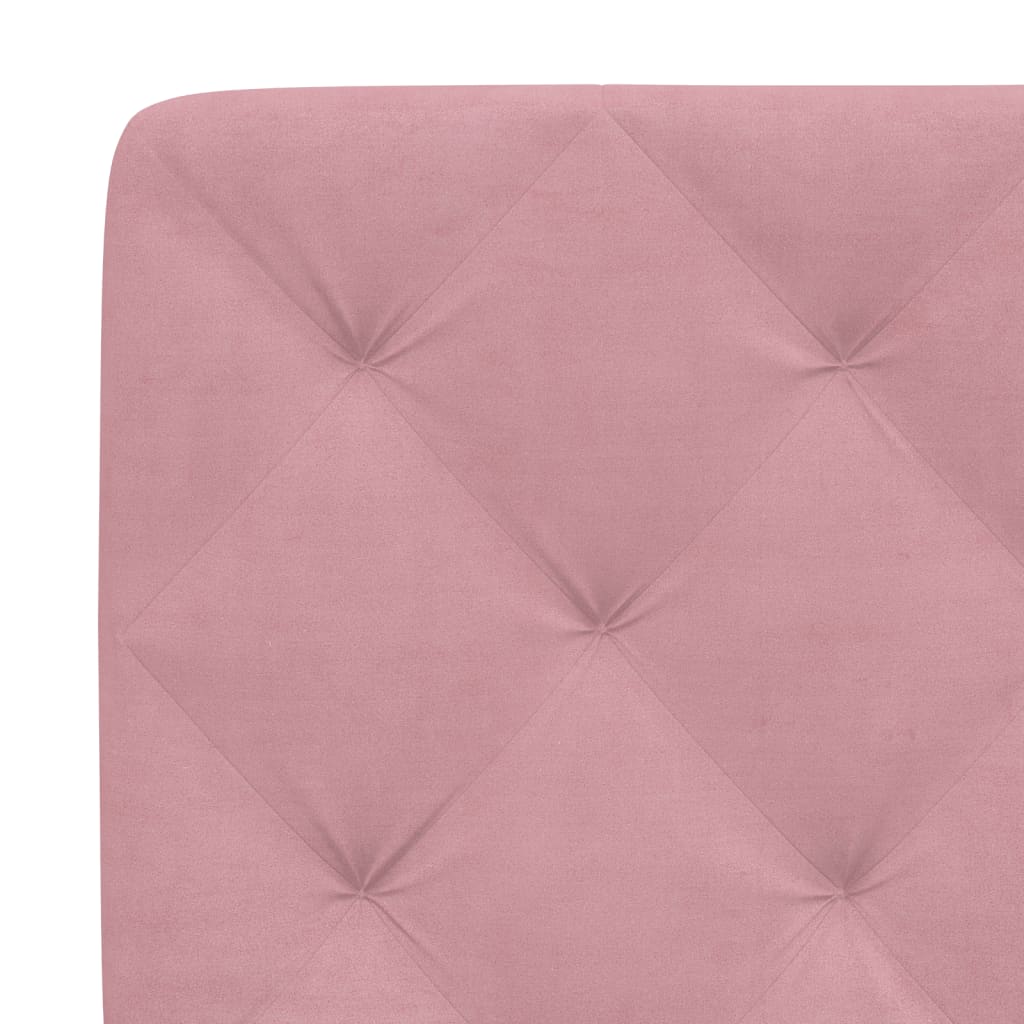 Bettgestell mit LED ohne Matratze Rosa 140x200 cm Samt