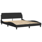 Bettgestell mit LED ohne Matratze Schwarz 160x200 cm Samt