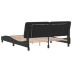 Bettgestell mit LED ohne Matratze Schwarz 160x200 cm Samt