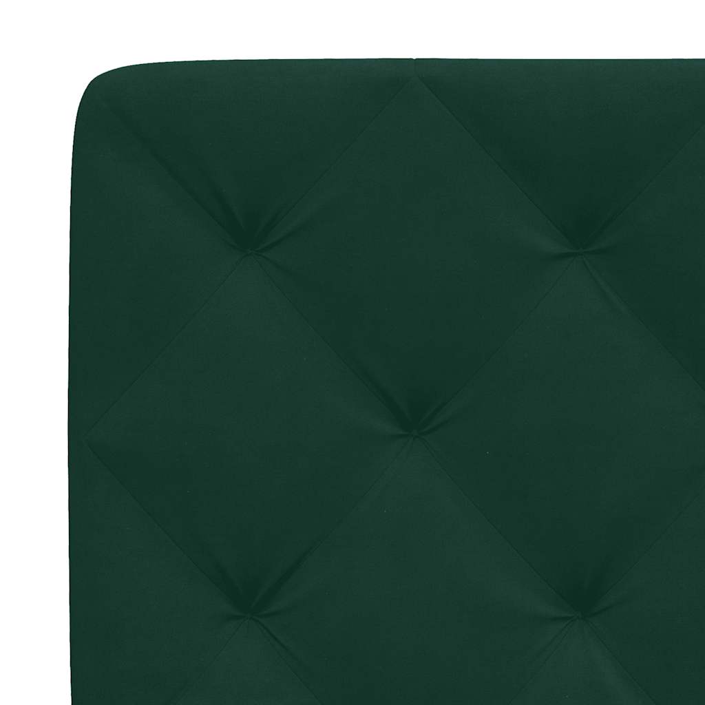Bettgestell mit LED ohne Matratze Dunkelgrün 160x200 cm Samt