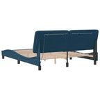 Bettgestell mit LED ohne Matratze Blau 160x200 cm Samt