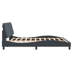 Bettgestell mit LED ohne Matratze Dunkelgrau 180x200 cm Samt
