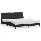 Bettgestell mit LED ohne Matratze Schwarz 180x200 cm Samt