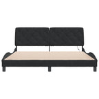 Bettgestell mit LED ohne Matratze Schwarz 180x200 cm Samt