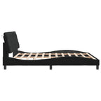 Bettgestell mit LED ohne Matratze Schwarz 180x200 cm Samt