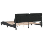 Bettgestell mit LED ohne Matratze Schwarz 180x200 cm Samt