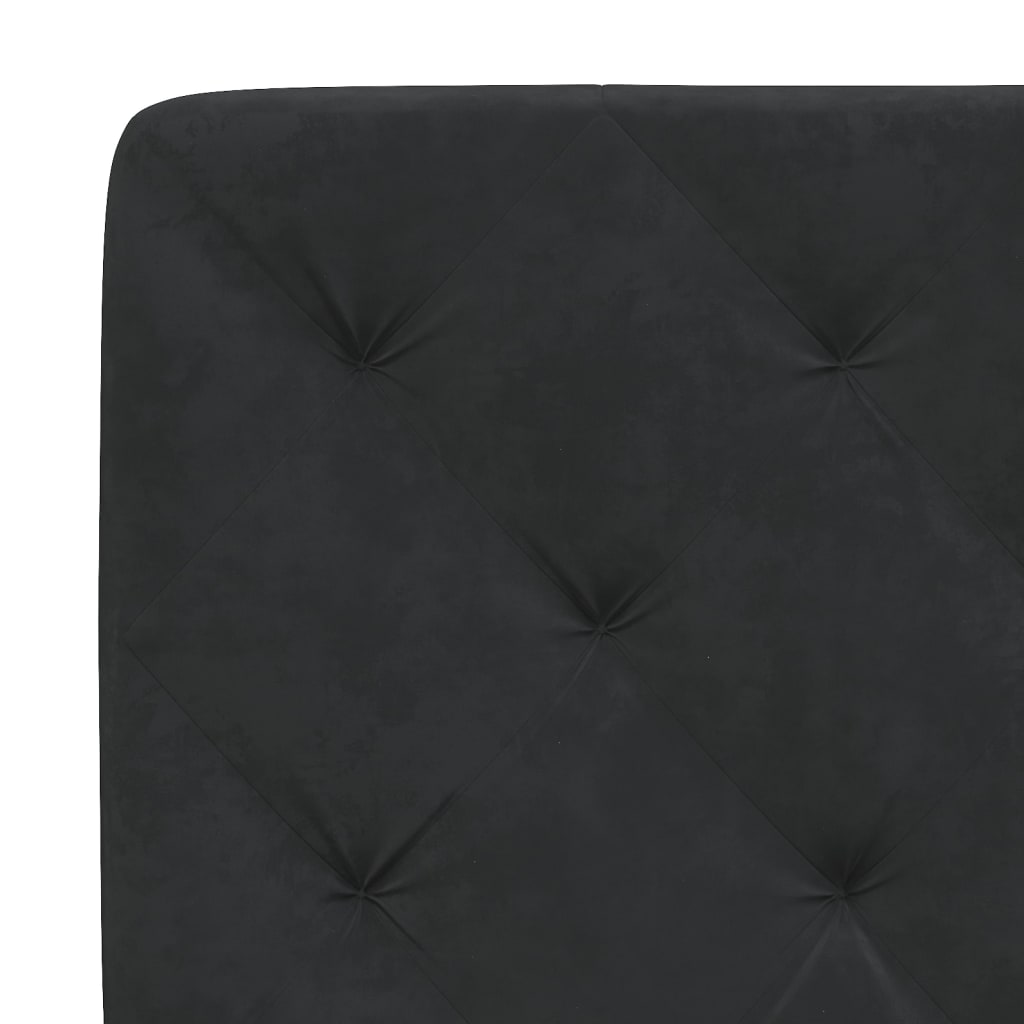 Bettgestell mit LED ohne Matratze Schwarz 180x200 cm Samt